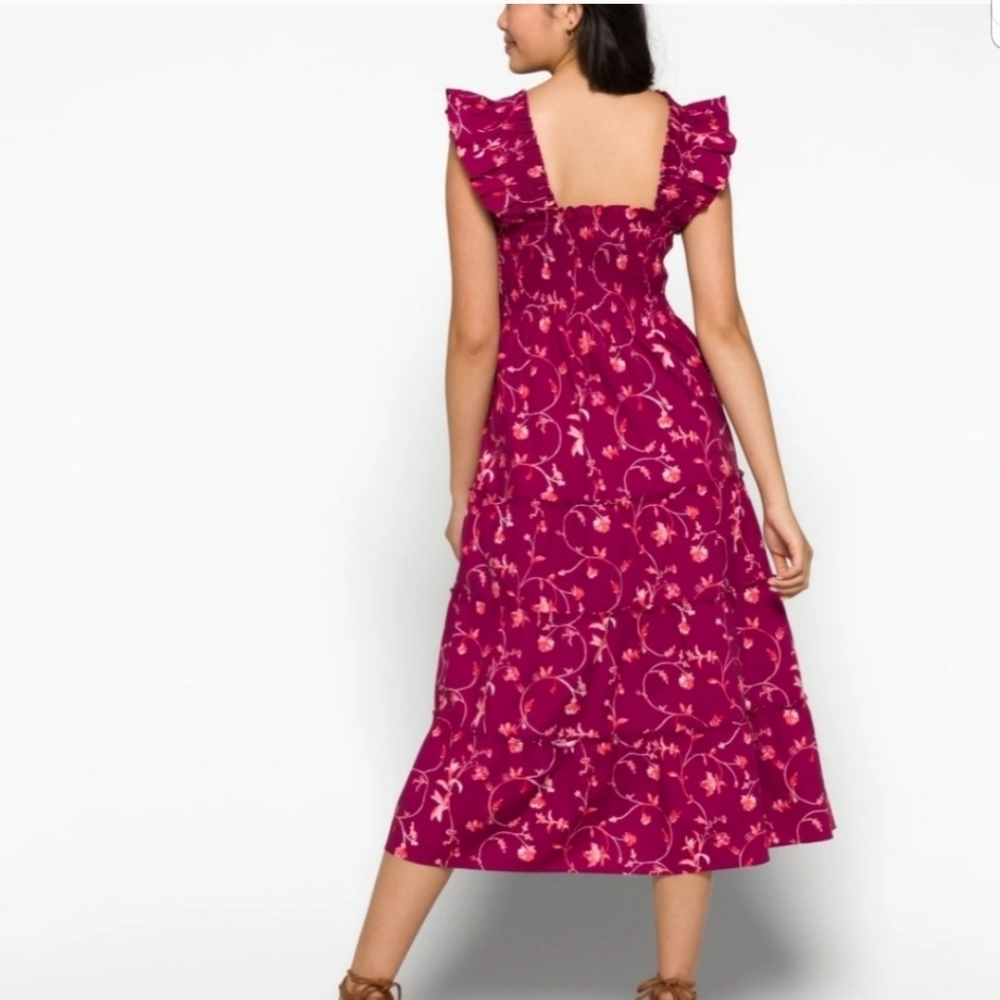 NEW Hill House The Ellie Nap Dress in Burgundy Botanical XS - Picture 3 of 16